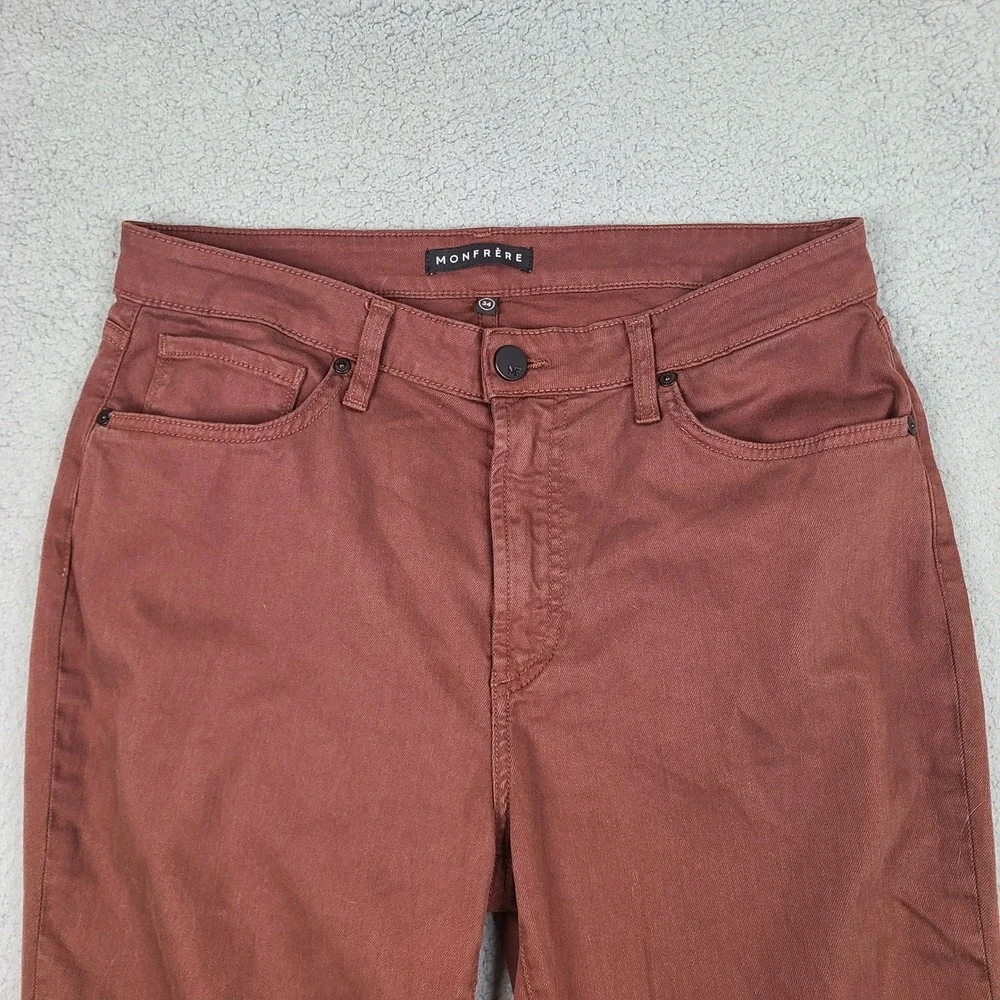 Monfrere Brando Bordeaux Jeans Mens 33x31 Red Slim Fit Japanese Denim USA Made